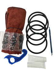 5 Gasket set Bundle with o-rings for Ball Lock or Pin Style Kegs +dip tube o-rings Compatible for Cornelius Home Brew Keg Kegco Universal type includes towels, botle opener, silicone grease and pick